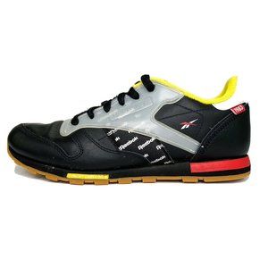 REEBOK CLASSIC LEATHER BLK/RED/YELLOW/GRAY/GUM Soles DV5251 Unisex Sz 4.5